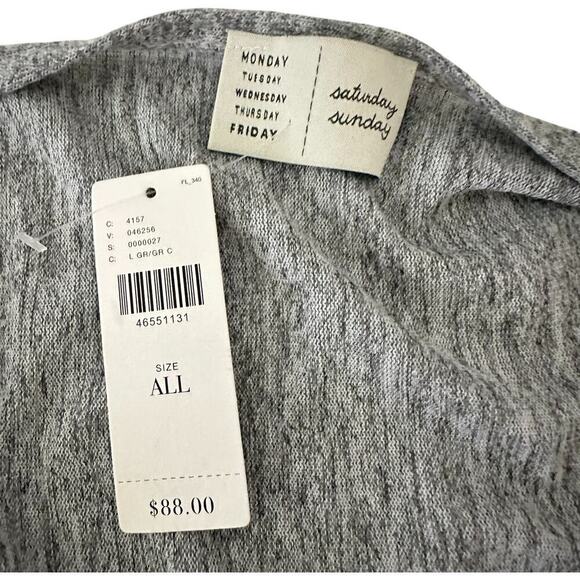 NWTs ANTHROPOLOGIE SATURDAY SUNDAY WRAP GRAY SHORT SLEEVE  SWEATER PULLOVER - Picture 6 of 11